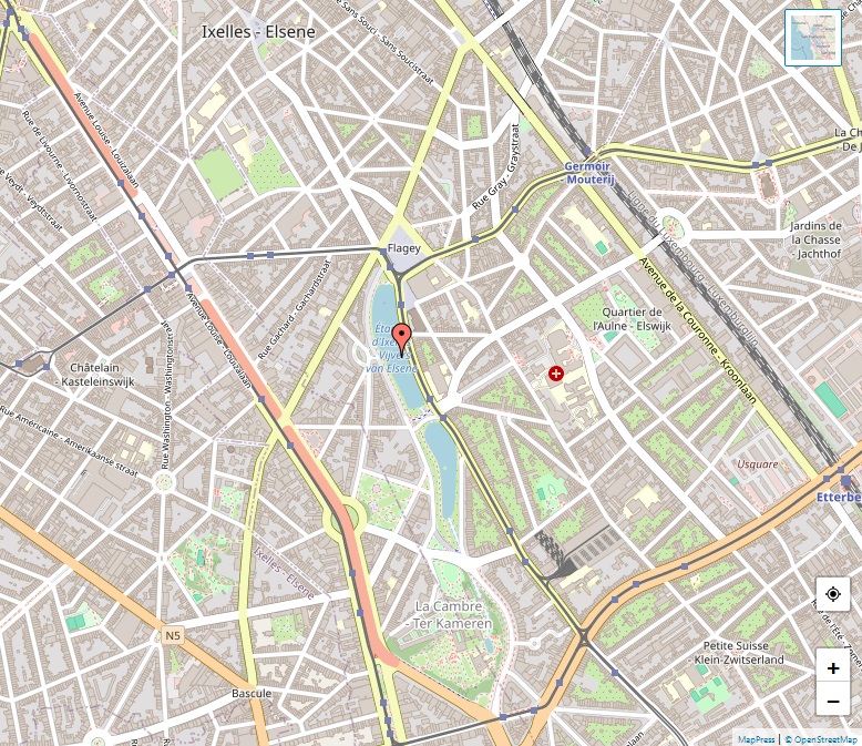 Carte des Étangs d&rsquo;Ixelles